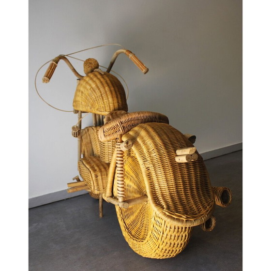 Image 1 of Moto Harley Davidson vintage en rotin par Tom Dixon, 1990