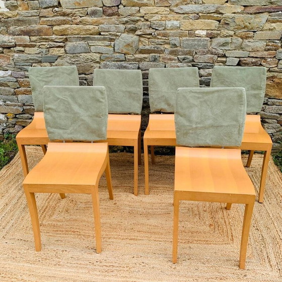 Image 1 of Set of 4 vintage "Finn" wooden chairs for Ligne Roset, France 1990