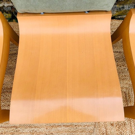 Image 1 of Set of 4 vintage "Finn" wooden chairs for Ligne Roset, France 1990