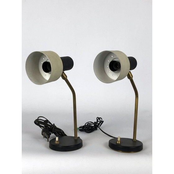 Image 1 of Paire de lampes vintage avec cône réglable, Italie