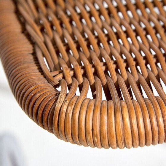 Image 1 of Tabouret de bar vintage en tube et osier, Italie 1970