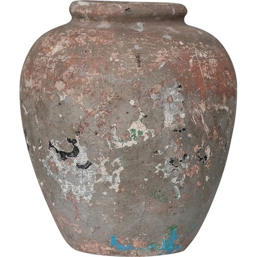 Vase vintage en céramique avec peinture multicouche, Italie 1900
