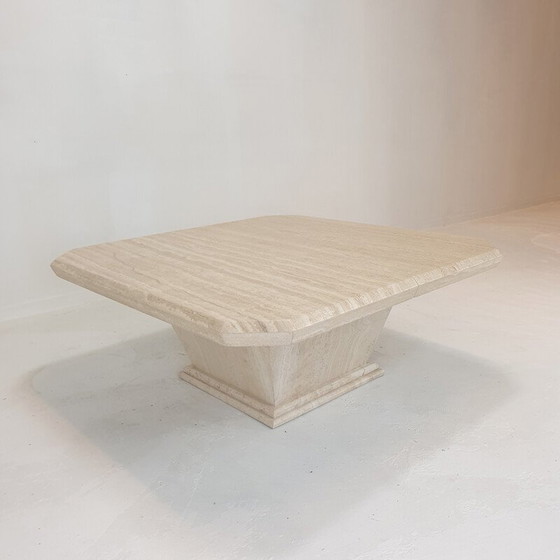 Image 1 of Table basse vintage en travertin italien, 1980