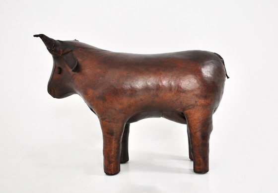 Image 1 of Tabouret de taureau en cuir par Dimitri Omersa, 1960S