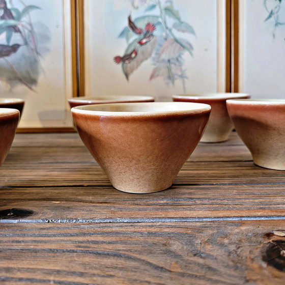 Image 1 of 6 Bols Coupelles En Grès Vernissé Vintage 