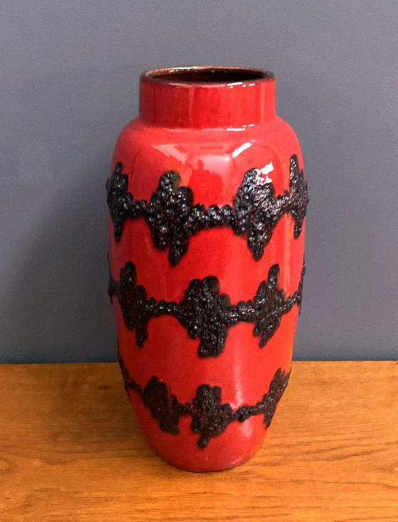 Image 1 of Vat Lava Vase By Scheurich Germany Model 553-38 Heartbeat