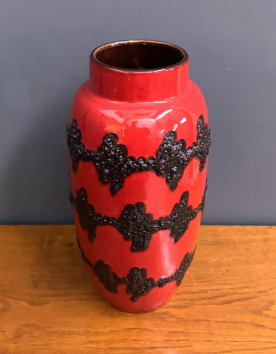 Image 1 of Vat Lava Vase By Scheurich Germany Model 553-38 Heartbeat