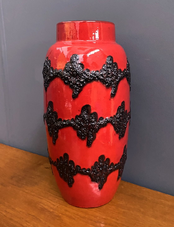 Image 1 of Vat Lava Vase By Scheurich Germany Model 553-38 Heartbeat