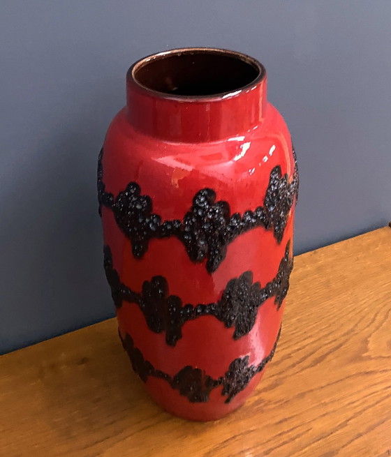 Image 1 of Vat Lava Vase By Scheurich Germany Model 553-38 Heartbeat