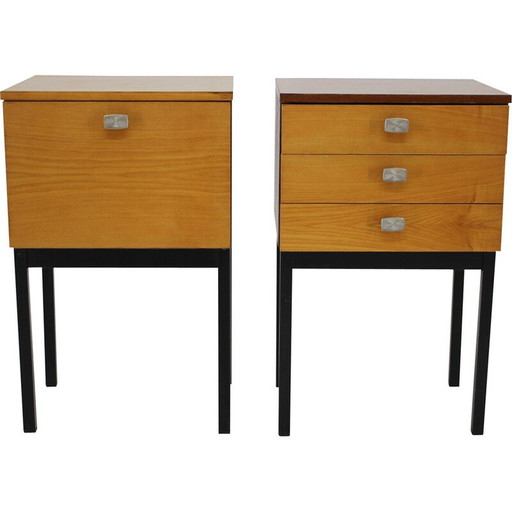 Paire de tables de nuit vintage par Up Zavody, Tchécoslovaquie 1970