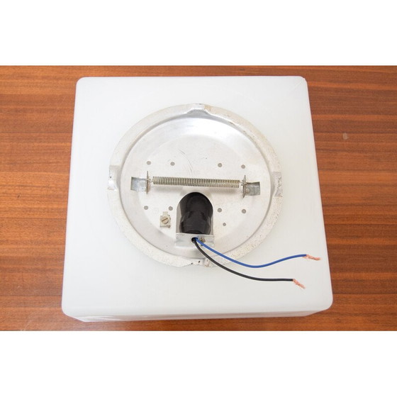 Image 1 of Plafonnier vintage en verre et métal, Tchécoslovaquie 1970