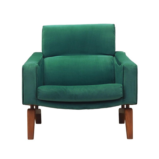 Fauteuil vert, Design danois, 1970S, Production : Danemark