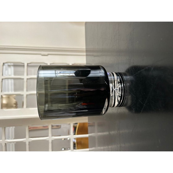 Image 1 of Bougeoir vintage en verre fumé, 1970