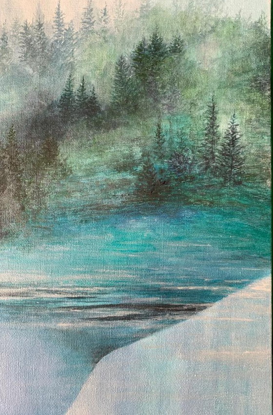 Image 1 of Acrylique Sur Plaque 30X30 Cm - Signé à la Main - The Harmonik