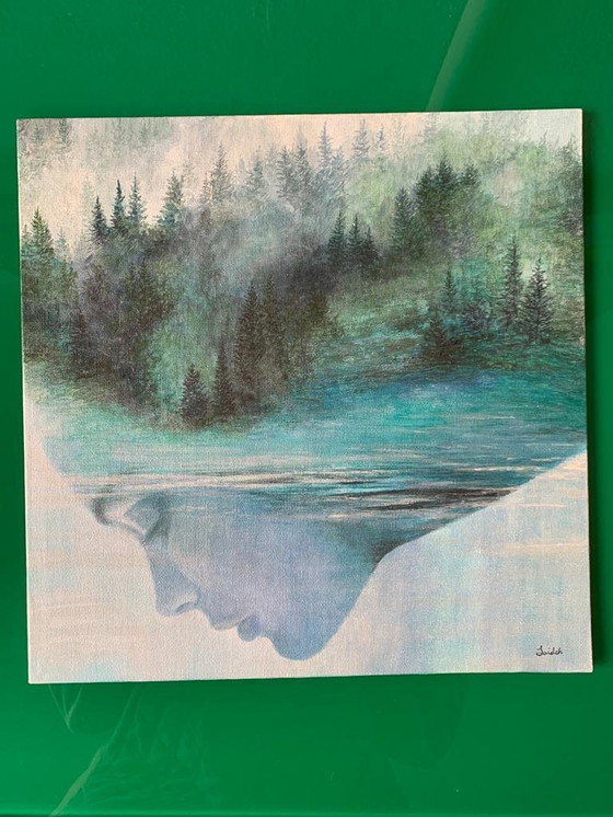 Image 1 of Acrylique Sur Plaque 30X30 Cm - Signé à la Main - The Harmonik