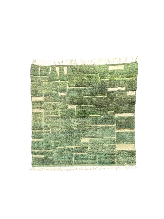 Image 1 of Tapis marocain berbère en laine verte