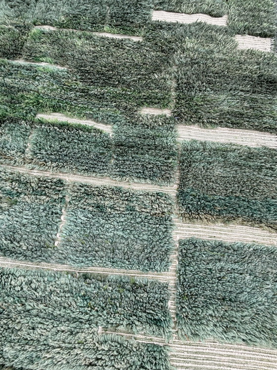 Image 1 of Tapis marocain berbère en laine verte