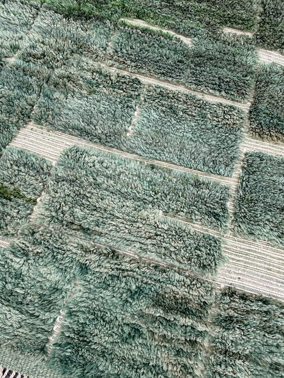 Image 1 of Tapis marocain berbère en laine verte