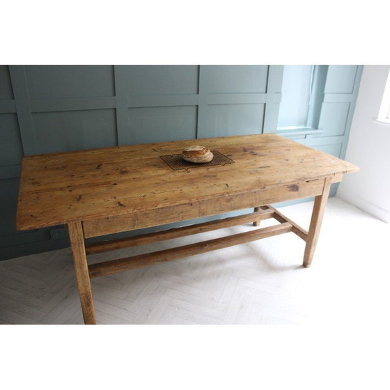 Image 1 of Table de ferme vintage en pin irlandais