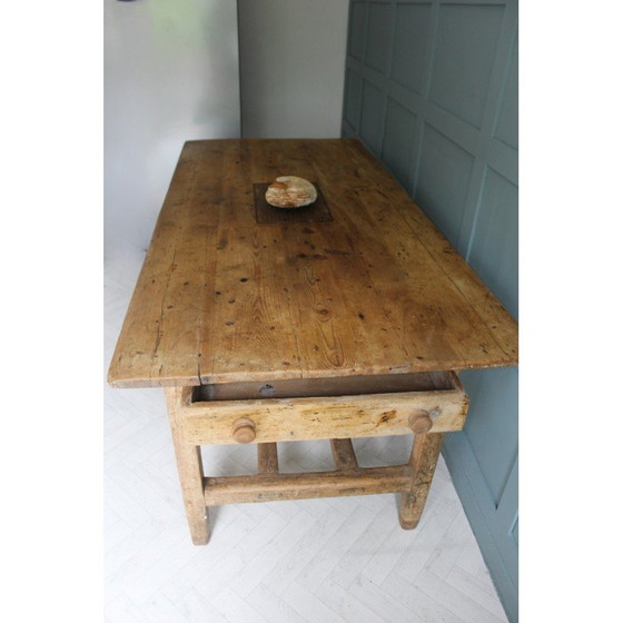 Image 1 of Table de ferme vintage en pin irlandais