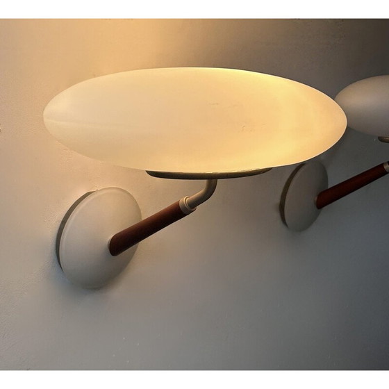 Image 1 of Paire d'appliques Pao en verre opalin par Matteo Thun pour Arteluce, Italie 1990