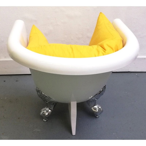 Image 1 of Paire de fauteuils de baignoire vintage avec pieds en argent