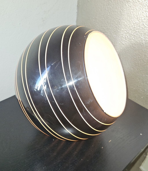 Lampe boule en verre fabriquée en Italie noir et blanc