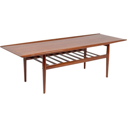 Table basse vintage modèle "GJ106" en teck rectangulaire, Danemark 1960