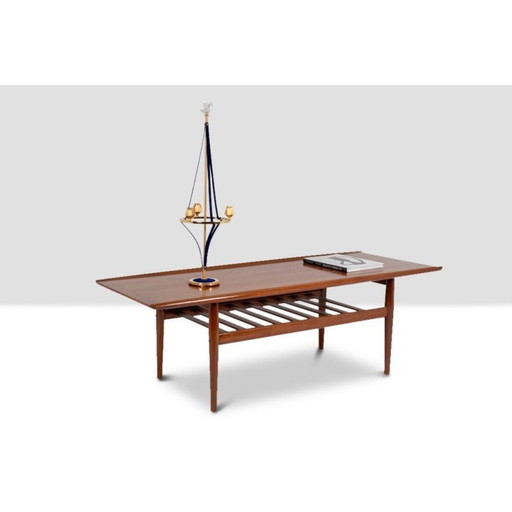 Table basse vintage modèle "GJ106" en teck rectangulaire, Danemark 1960