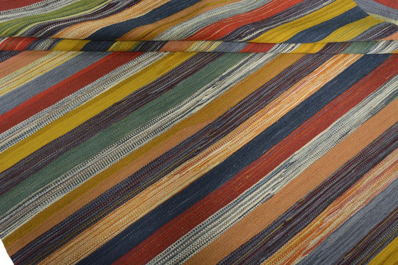 Image 1 of Designer Kelim Fars tissé à la main - 250 X 162 cm - Rayures modernes et couleurs naturelles