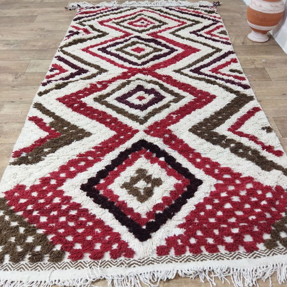 Image 1 of Tapis de laine berbère fait main en plusieurs couleurs