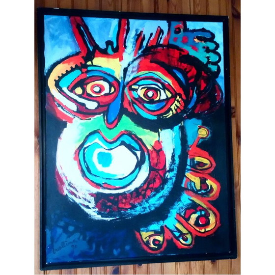 Image 1 of Peinture acrylique vintage de Patrick Guallino, 1990