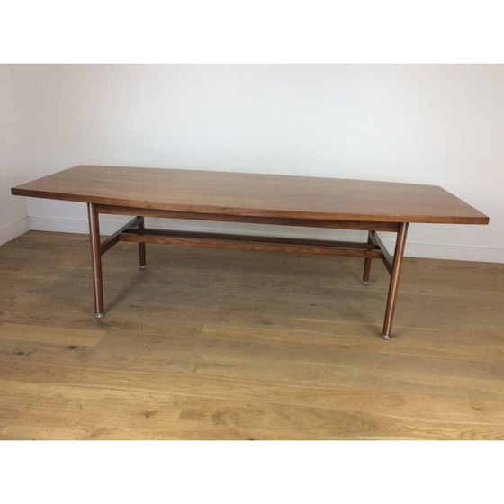 Image 1 of Table de salle à manger vintage en noyer avec pieds réglables, 1960s