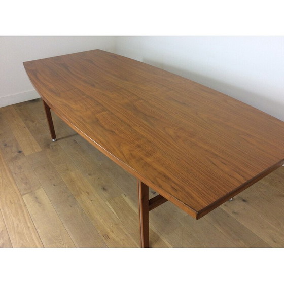 Image 1 of Table de salle à manger vintage en noyer avec pieds réglables, 1960s