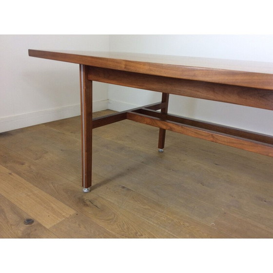 Image 1 of Table de salle à manger vintage en noyer avec pieds réglables, 1960s