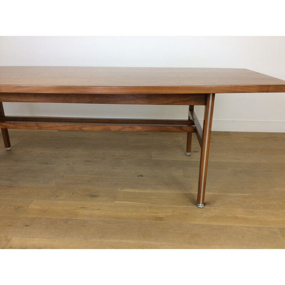 Image 1 of Table de salle à manger vintage en noyer avec pieds réglables, 1960s