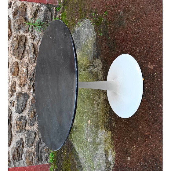 Image 1 of Table basse vintage en marbre noir et aluminium, 1970