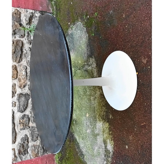 Image 1 of Table basse vintage en marbre noir et aluminium, 1970