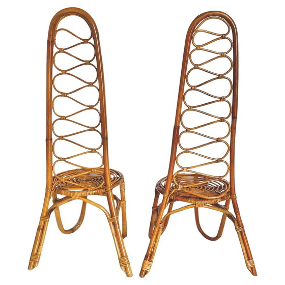 Image 1 of 1X Chaises en bambou modernes du milieu du siècle, Italie 1960S
