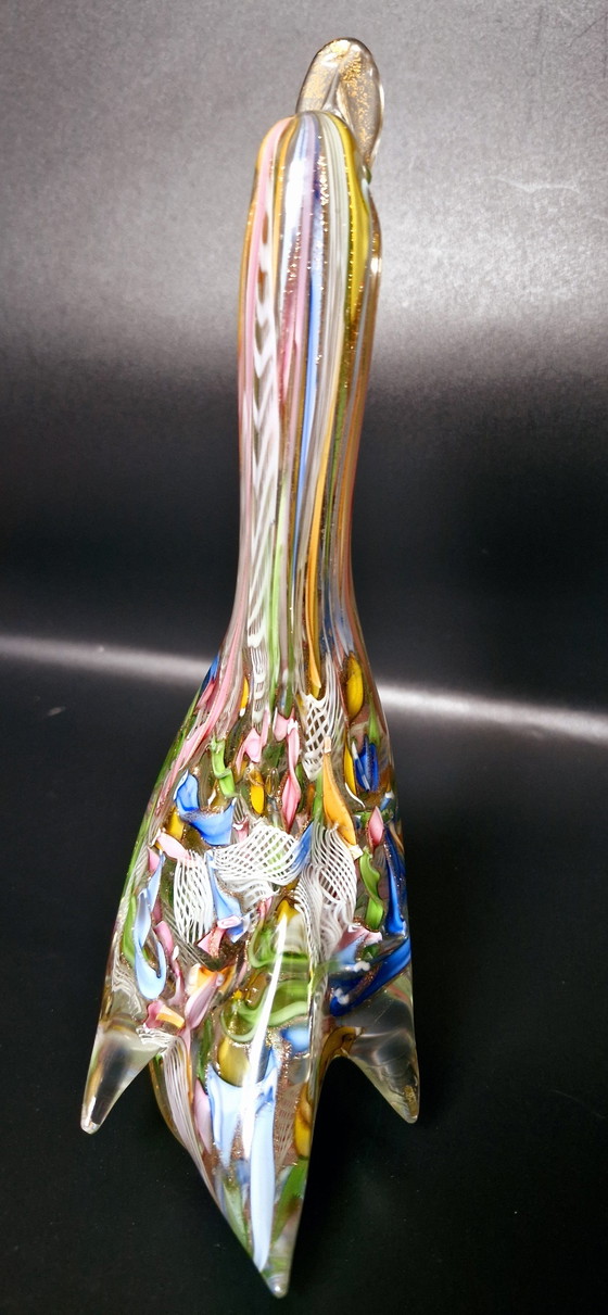 Image 1 of Oiseau Bizantino en verre de Murano des années 50 étiqueté