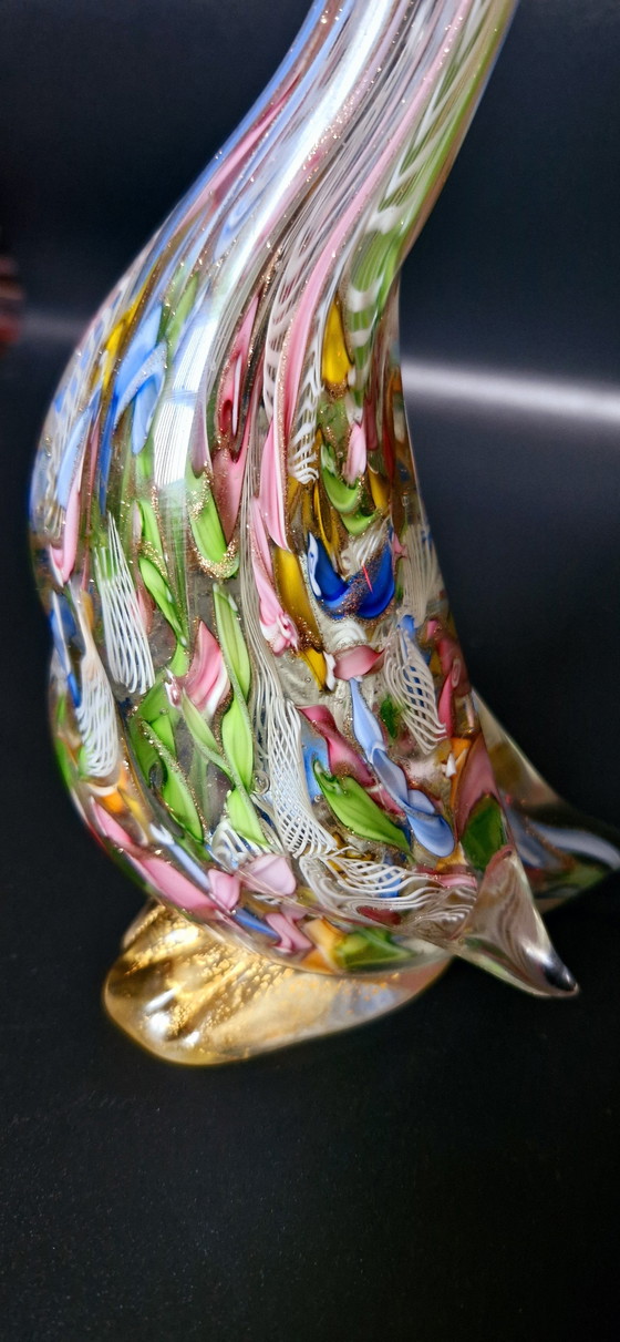 Image 1 of Oiseau Bizantino en verre de Murano des années 50 étiqueté