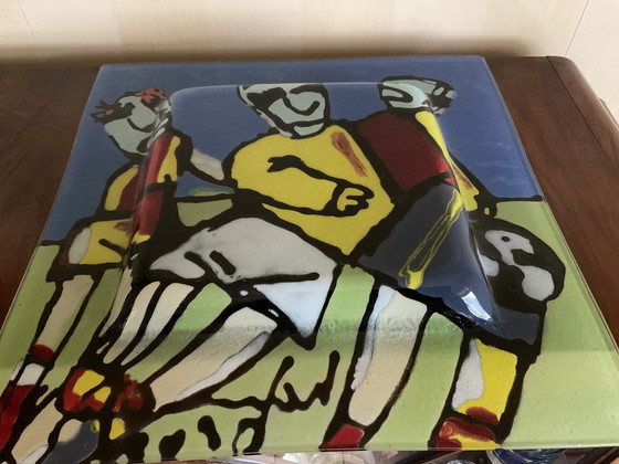 Image 1 of Herman Brood, Bol en verre signé