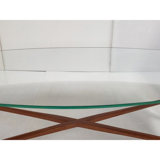 Image 1 of Table basse scandinave vintage en teck et verre, 1960