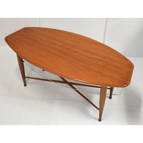 Image 1 of Table basse scandinave vintage en teck et verre, 1960