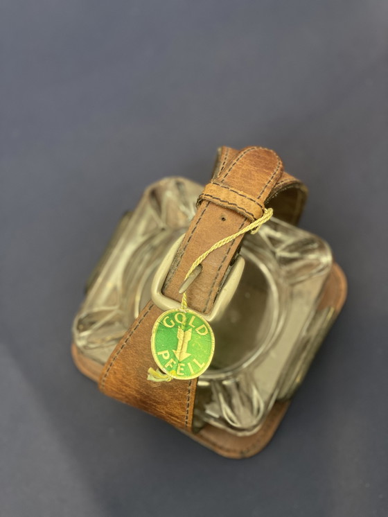 Image 1 of Cendrier Goldpfeil avec garniture en cuir