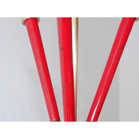 Image 1 of Lustre vintage en laiton et métal, France 1950