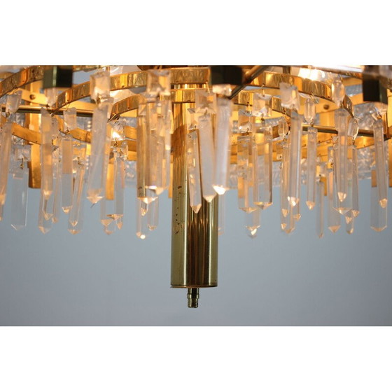 Image 1 of Paire de lustres vintage en verre et laiton par KamenickMd'enov, Tchécoslovaquie 1960