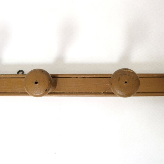 Image 1 of Porte-manteau vintage en bois avec 5 patères