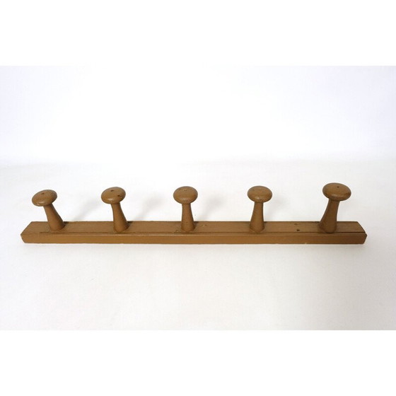 Image 1 of Porte-manteau vintage en bois avec 5 patères