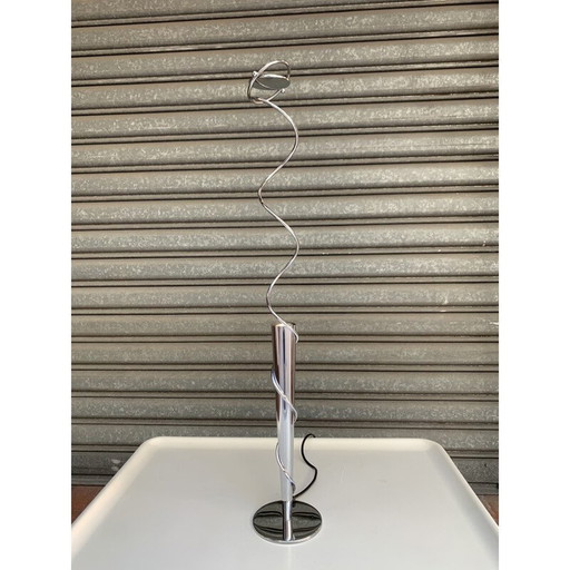 Lampe vintage en acier et verre de Jean-François Crochet, 1990